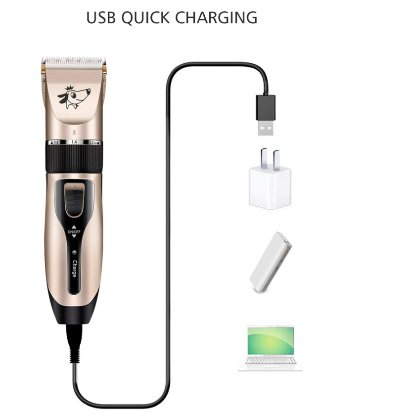 Rechargeable Pet Clippers Grooming Kit with Scissor Comb 4