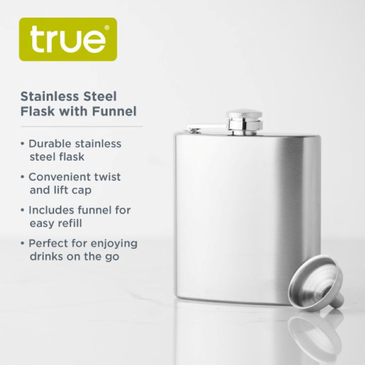 True® 6oz Stainless Steel Flask 4