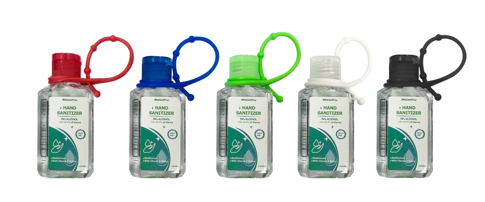 Custom 2oz.75% Rectangle Hand Sanitizer with Silicone Loop 2