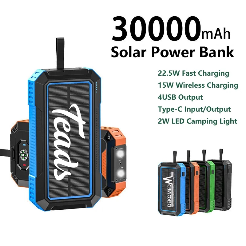 30000mAh Fast Charging Solar Power Bank 2