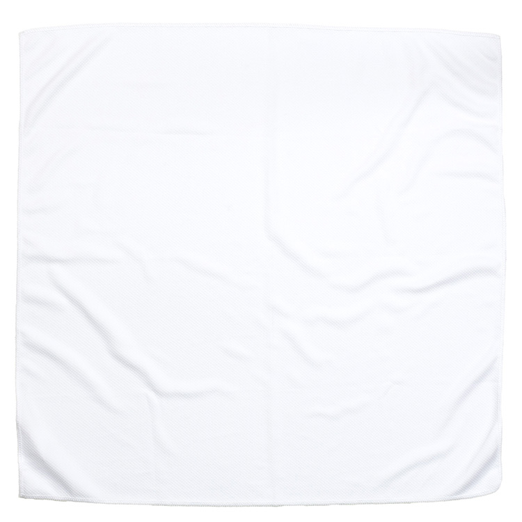 "THE COOLING BANDANA" Recylced RPET 155 GSM Full Color Sublimation – 22" H x 22" W 3