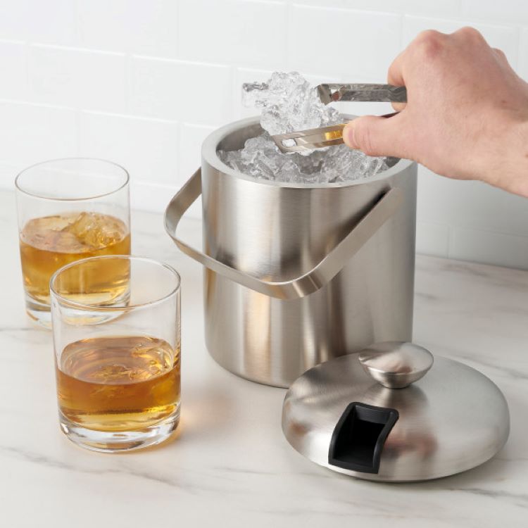 True® Stainless Steel Ice Bucket with Tongs 6