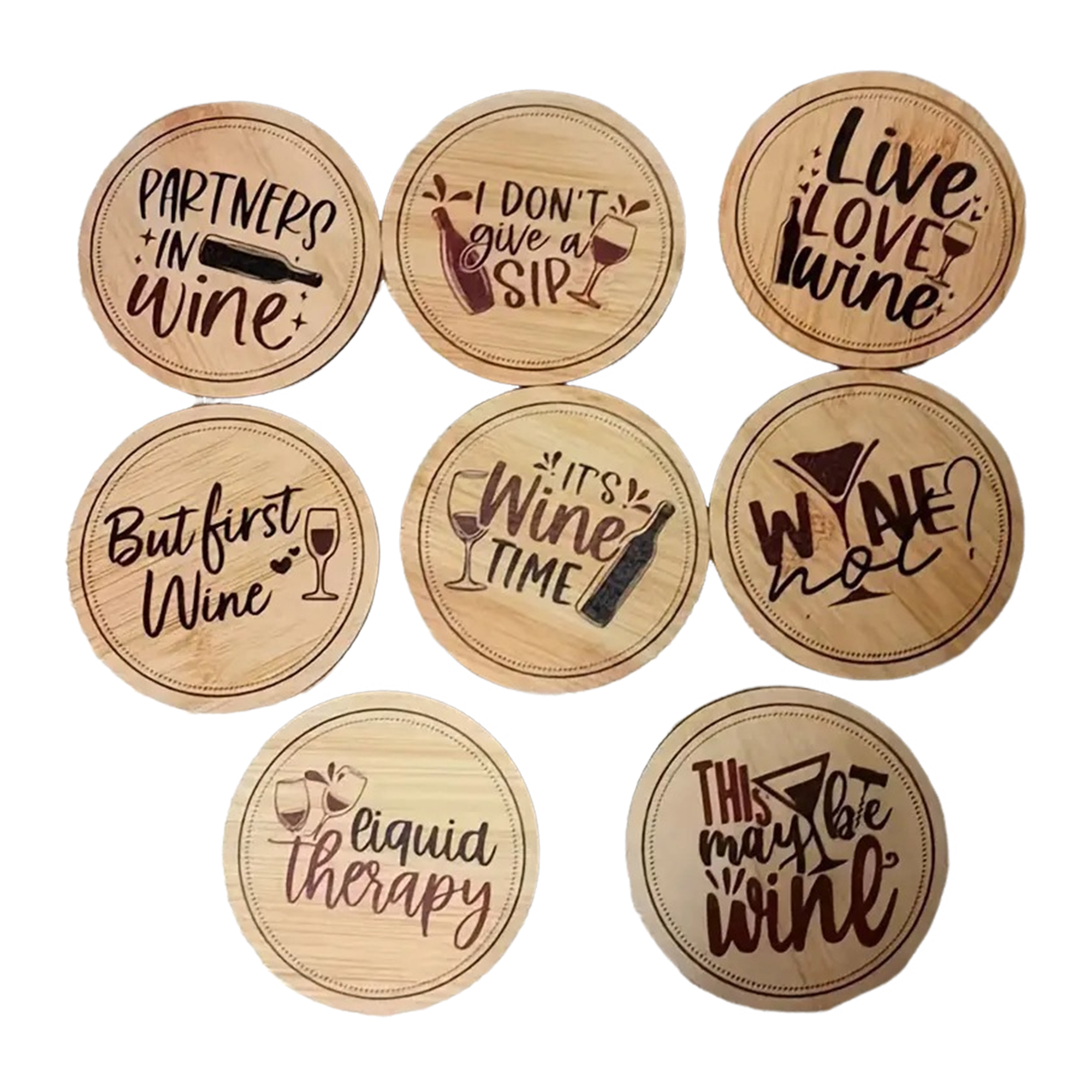 Wooden Coaster for Wine Glass 2