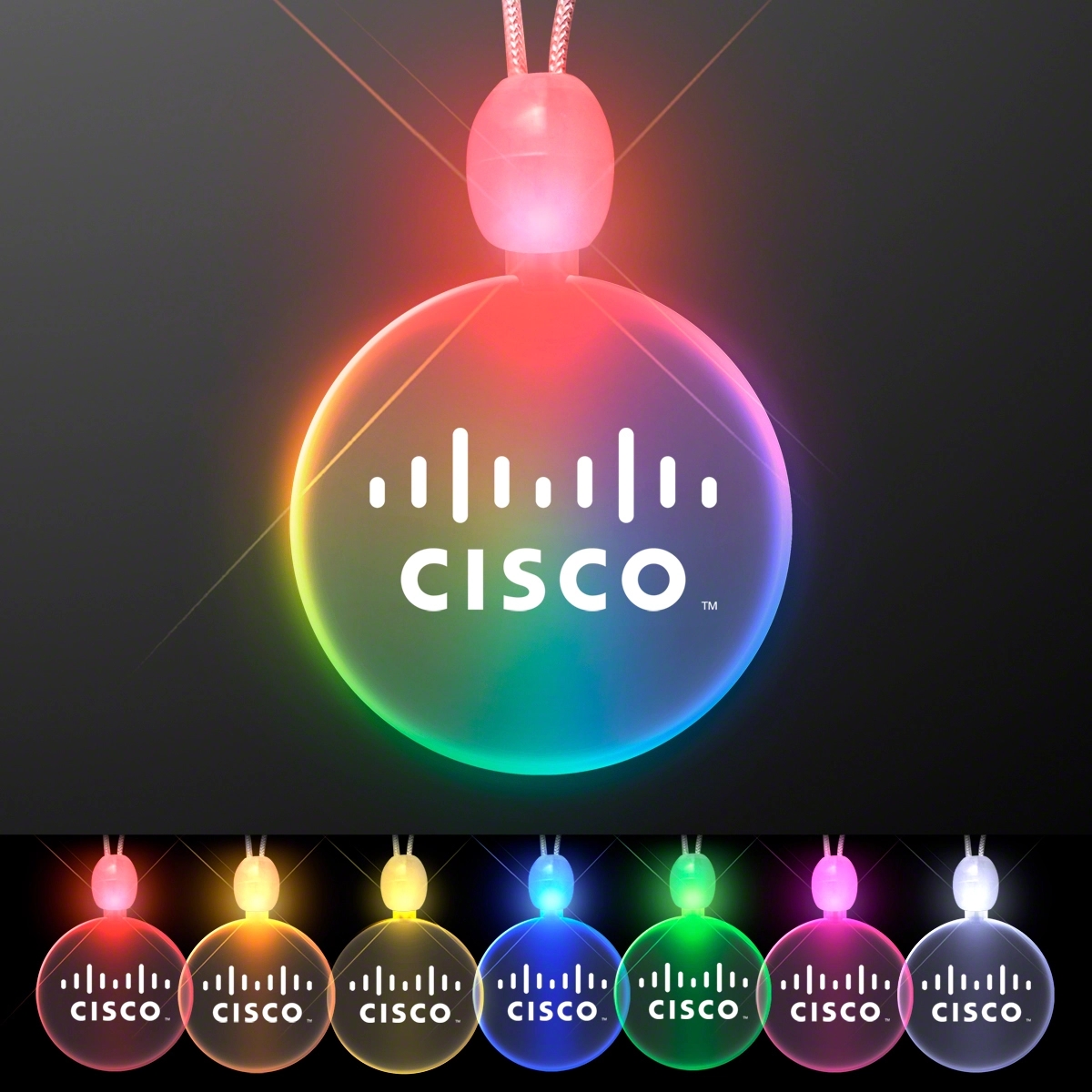 Light-up Acrylic Circle LED Necklace 3