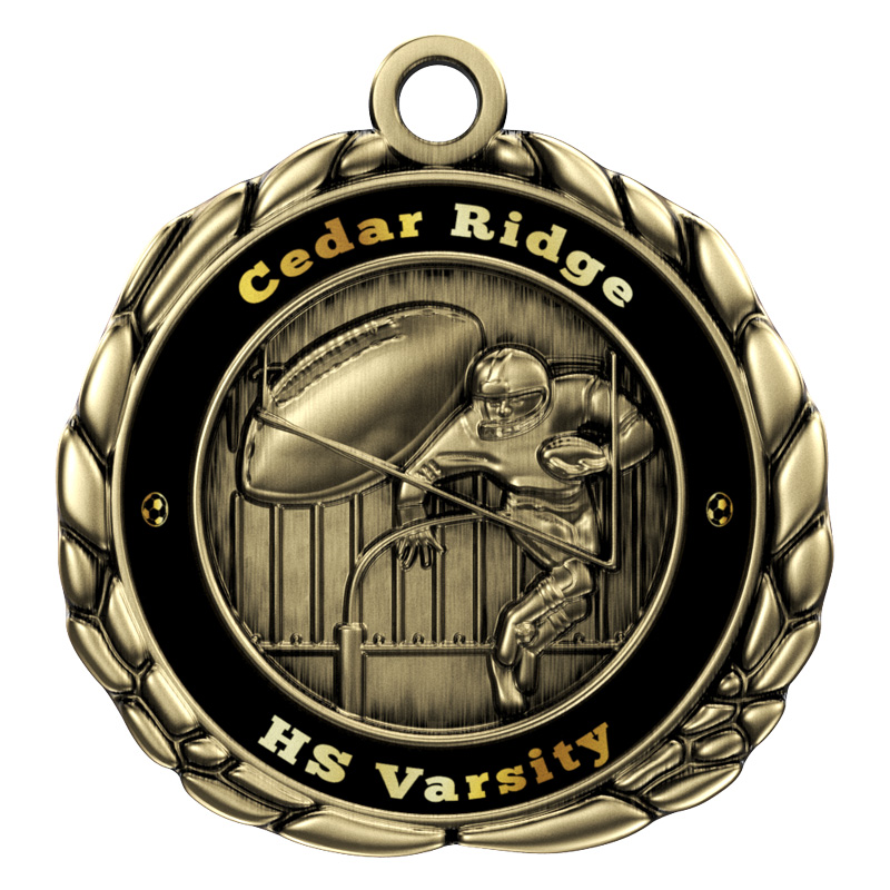 Express Vibraprint™ Football Quali-Craft Medallion (2-1/2") 1