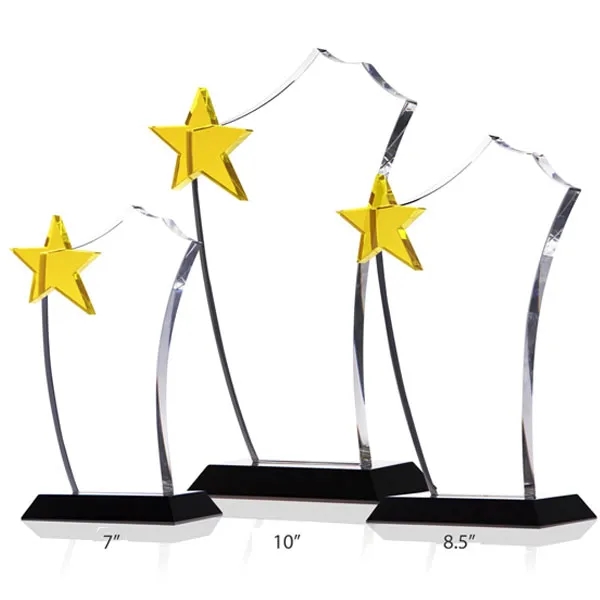 Crystal Blue Star Sail Award Plaque 5