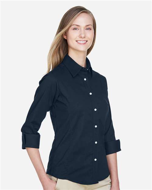 Women's Perfect Fit™ Three-Quarter Sleeve Stretch Poplin Dress Shirt - DP625W 24