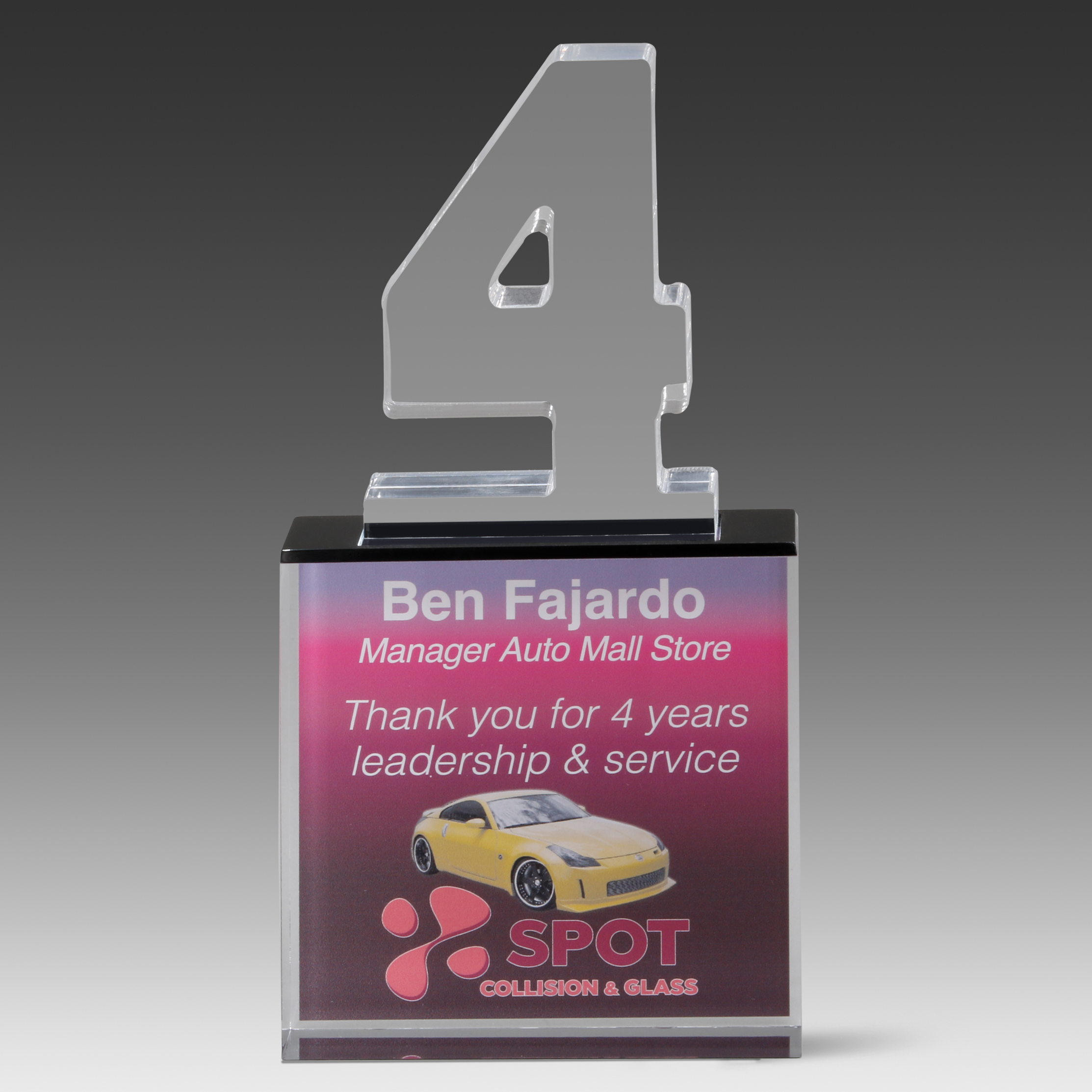 Recognition Number Award 4 (4" x 8" x 1") 1