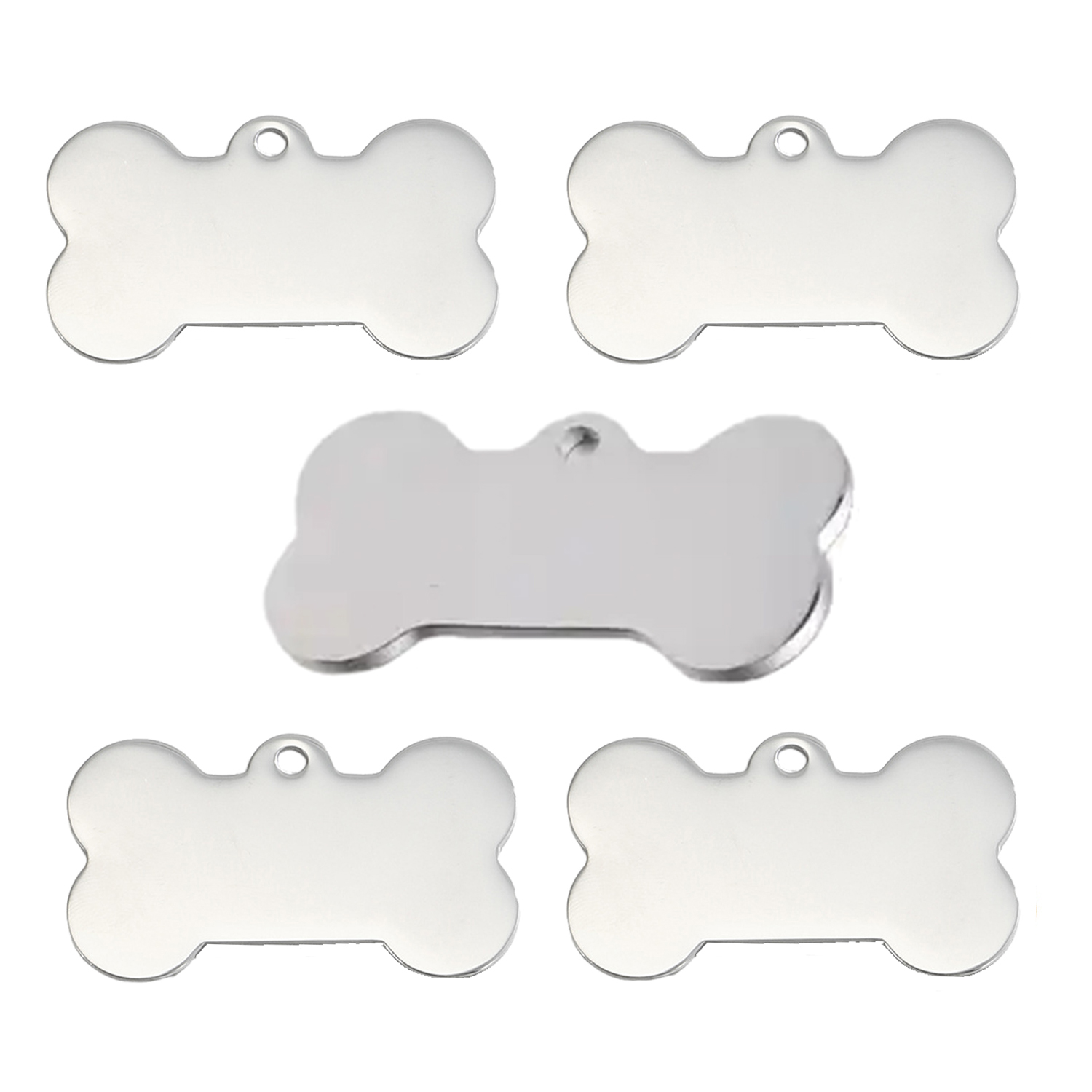 Bone Shaped Brass Pet Tag 1