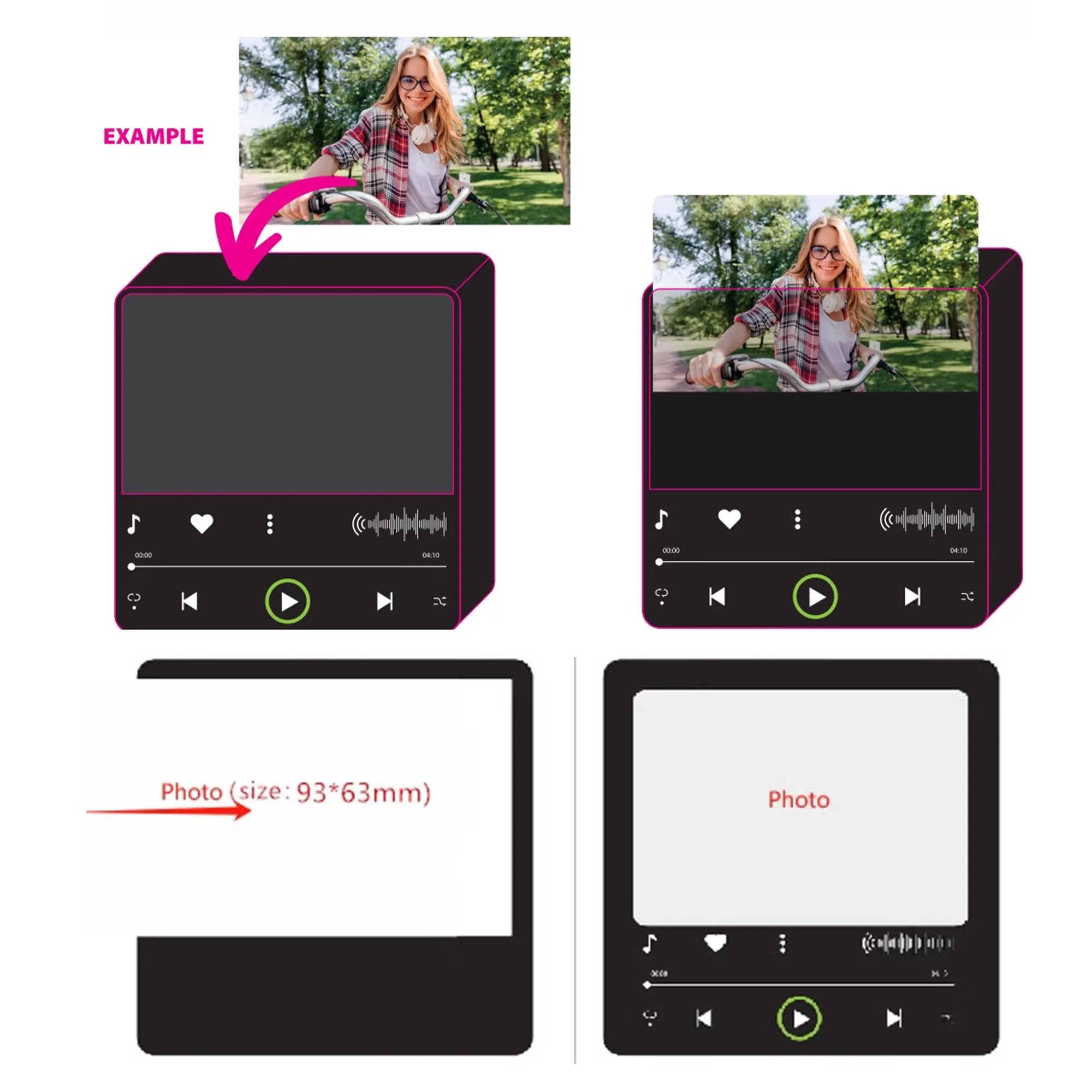 DIY Music Photo Frame Magnet With USB Recharge Loop Play 2