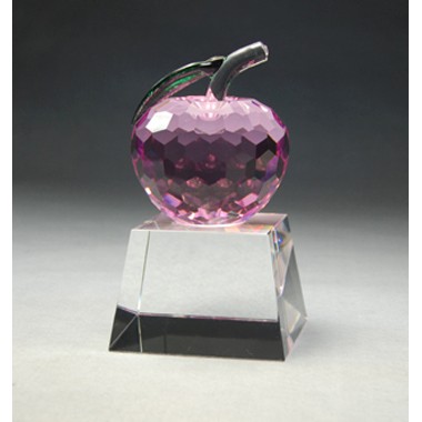 Faceted Pink Crystal Apple on Crystal Base 2