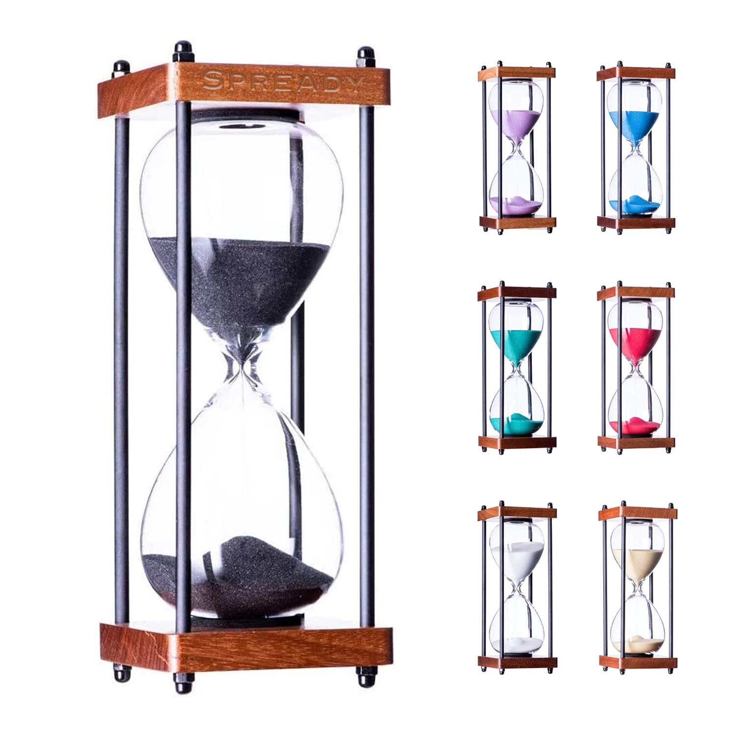 Large Decorative Wooden Hourglass Timer 60 Minute 1