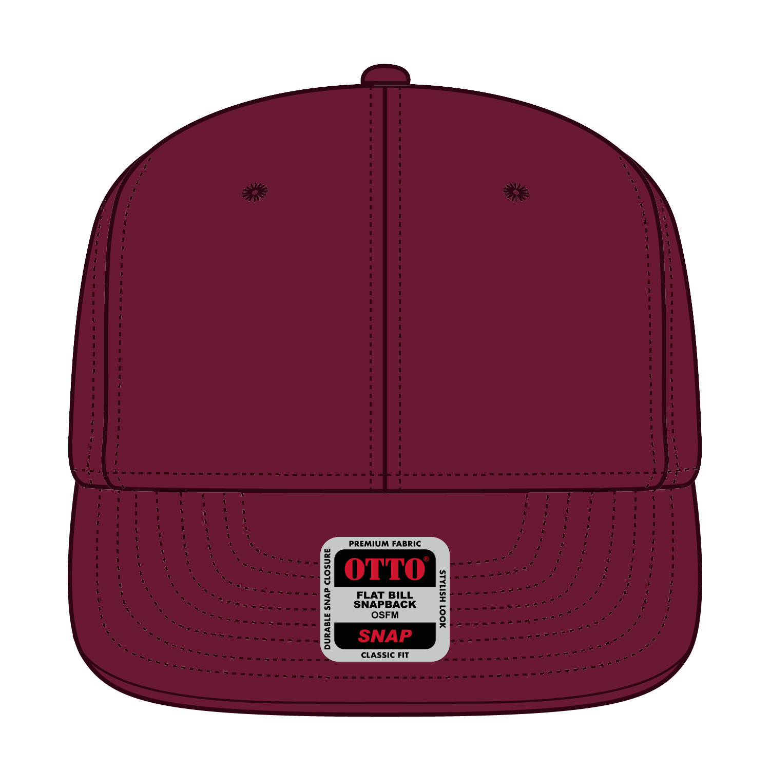 OTTO CAP® OTTO SNAP 6 Panel Pro Style Snapback Hat 48