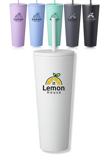 24 oz. Kenai Plastic Tumblers with Straw