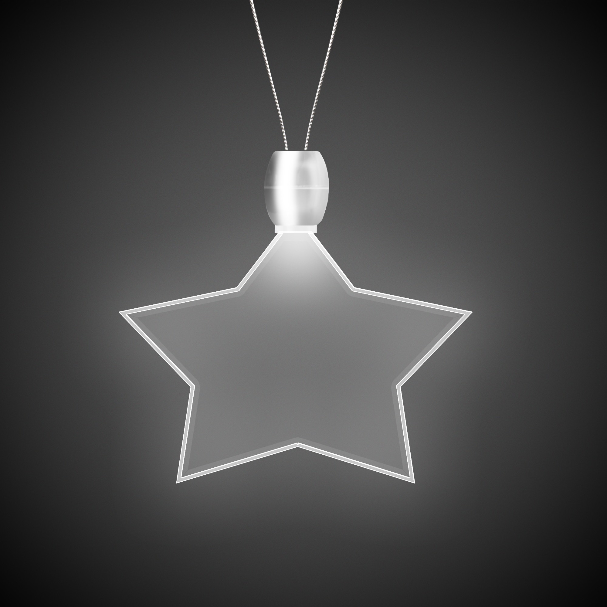 Star White Light-Up Acrylic Pendant Necklace