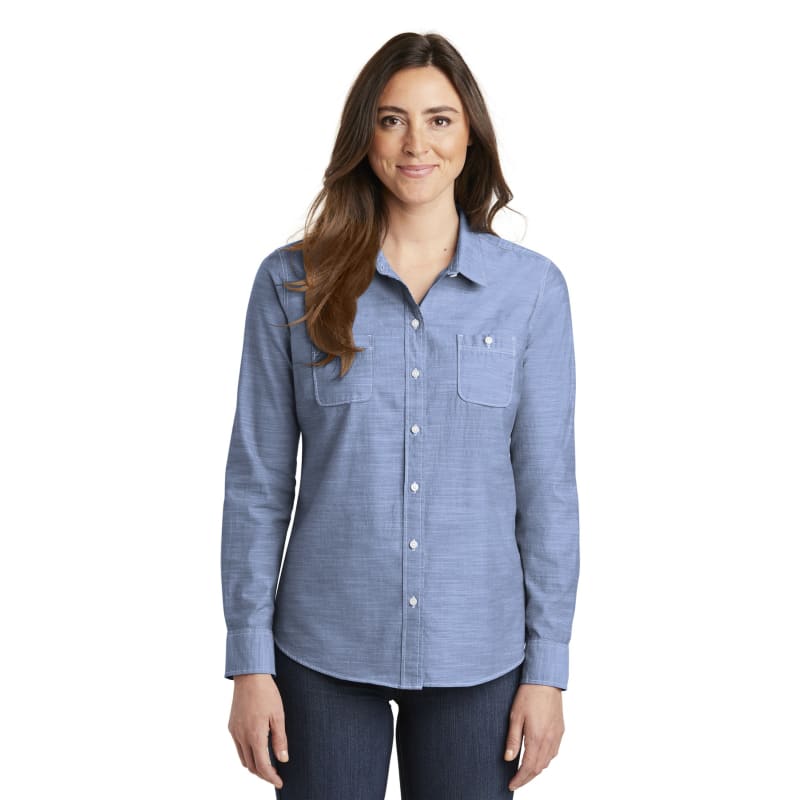 Port Authority Ladies Slub Chambray Shirt. 12