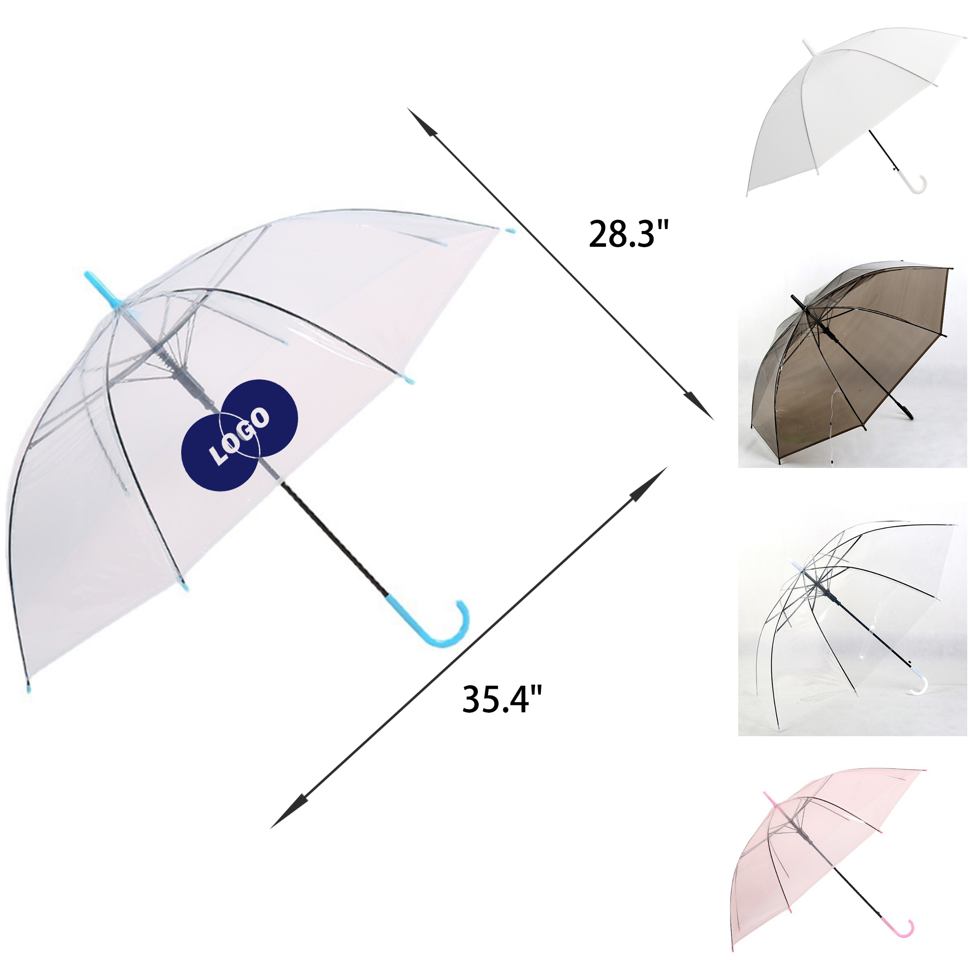 MOQ 50 PCS Lightweight PVC Transparent Umbrella 7