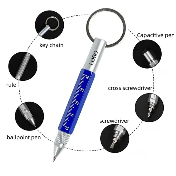 Mini Metal Ballpoint Pen Keychain - Multi-Purpose 1