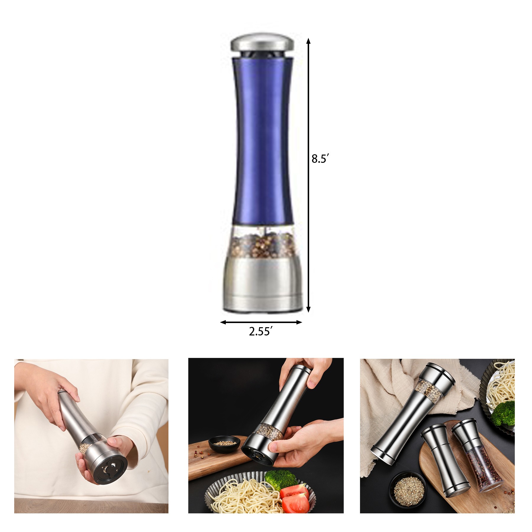 Large Capacity Stainless Steel Pepper Grinder 3