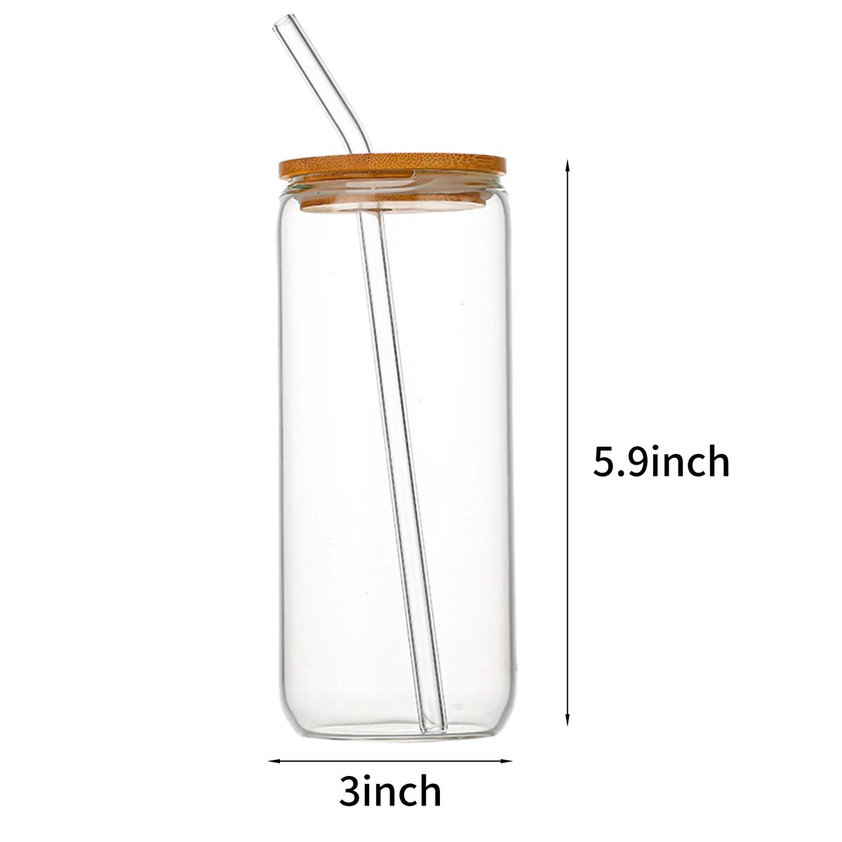 Durable 16oz Glass Tumbler with Bamboo Lid and Straw 4
