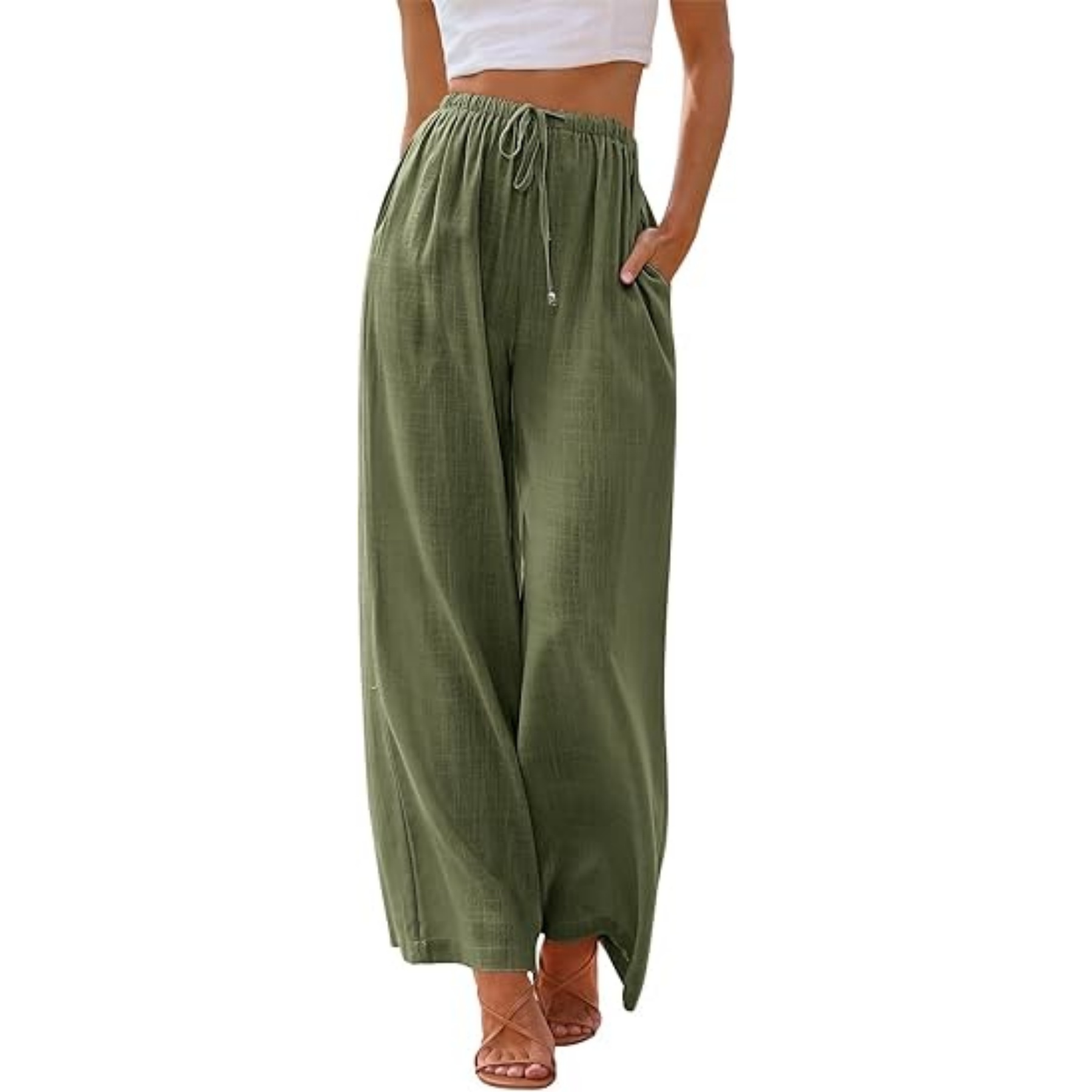 Women's Linen Summer Palazzo Pants 21