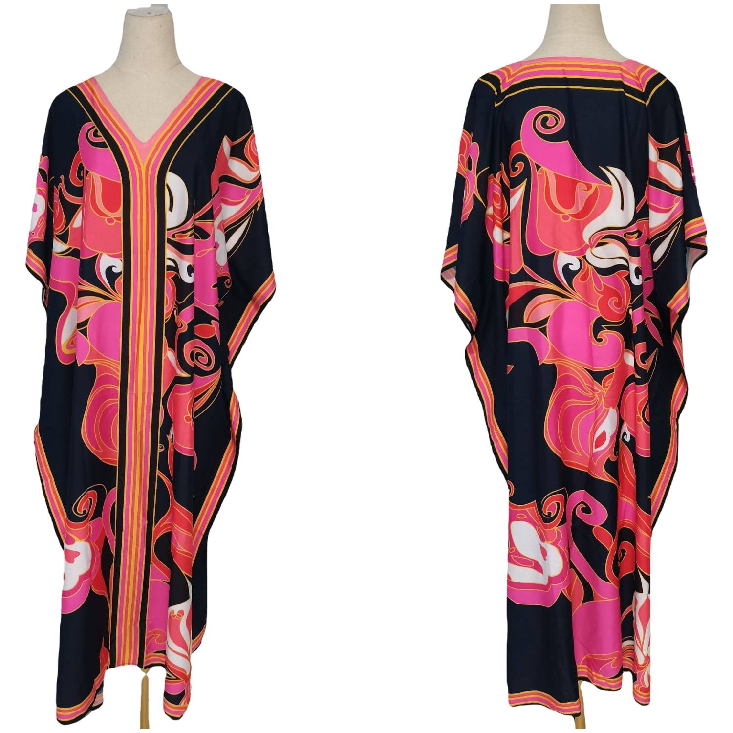 Women Printed Maxi Beach Cover Up Dress 3