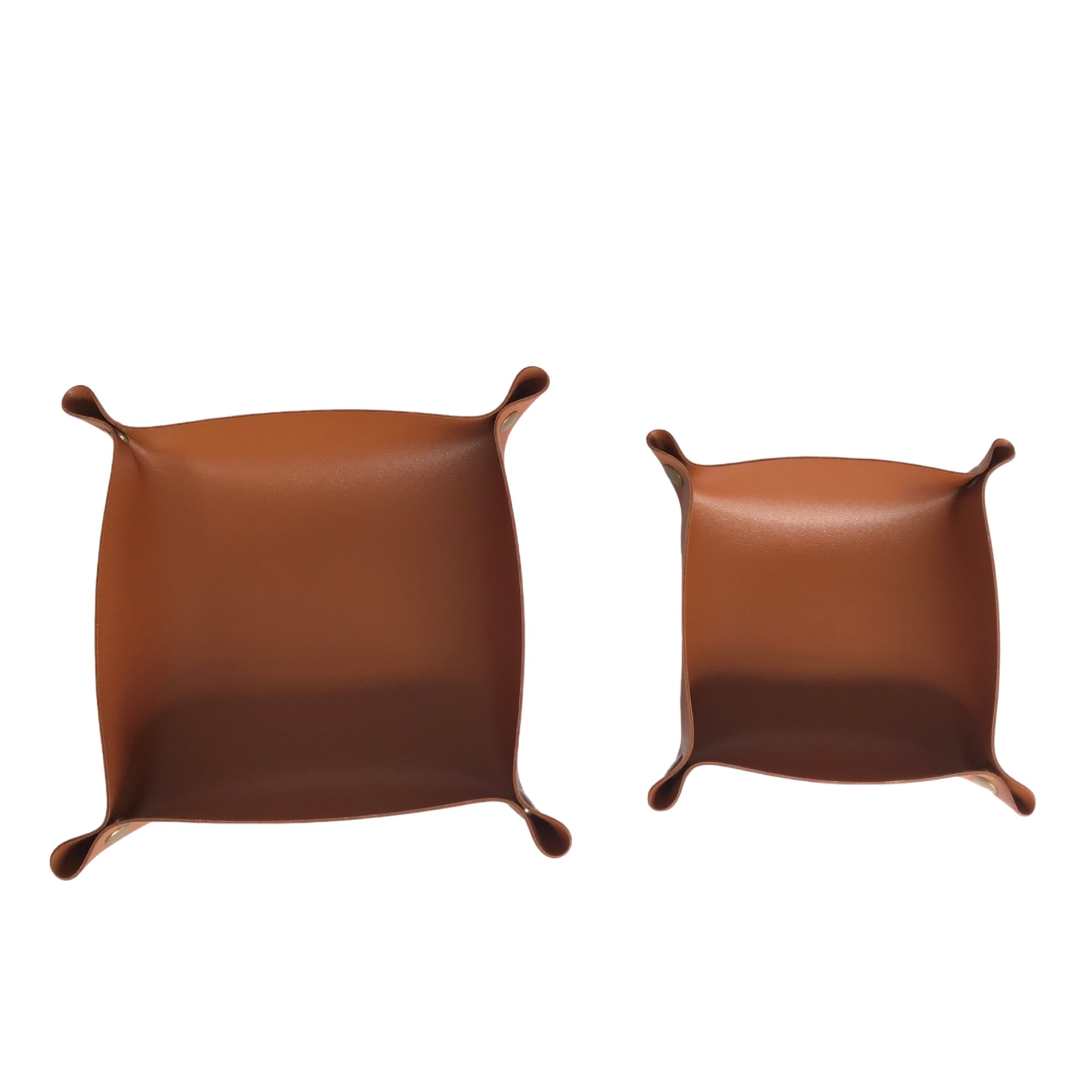 PU Leather Foldable Valet Tray With Snap Corners 7.87" 22