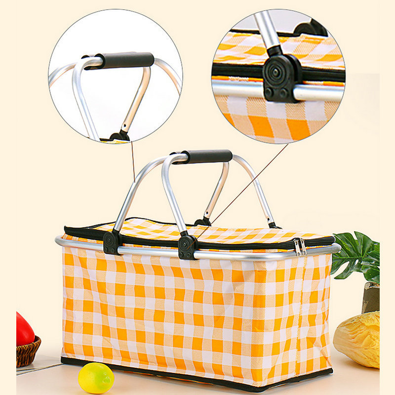 Foldable Picnic Insulated Basket Portable Refrigerated Lunch Bag 2