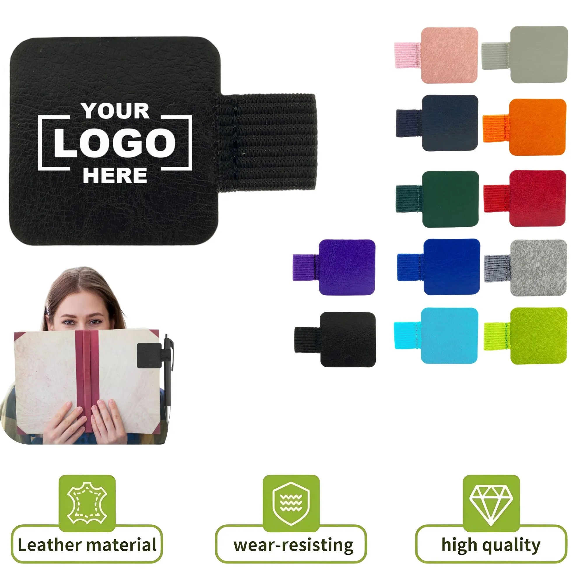 Leather Self-Adhesive Elastic Pen Holder