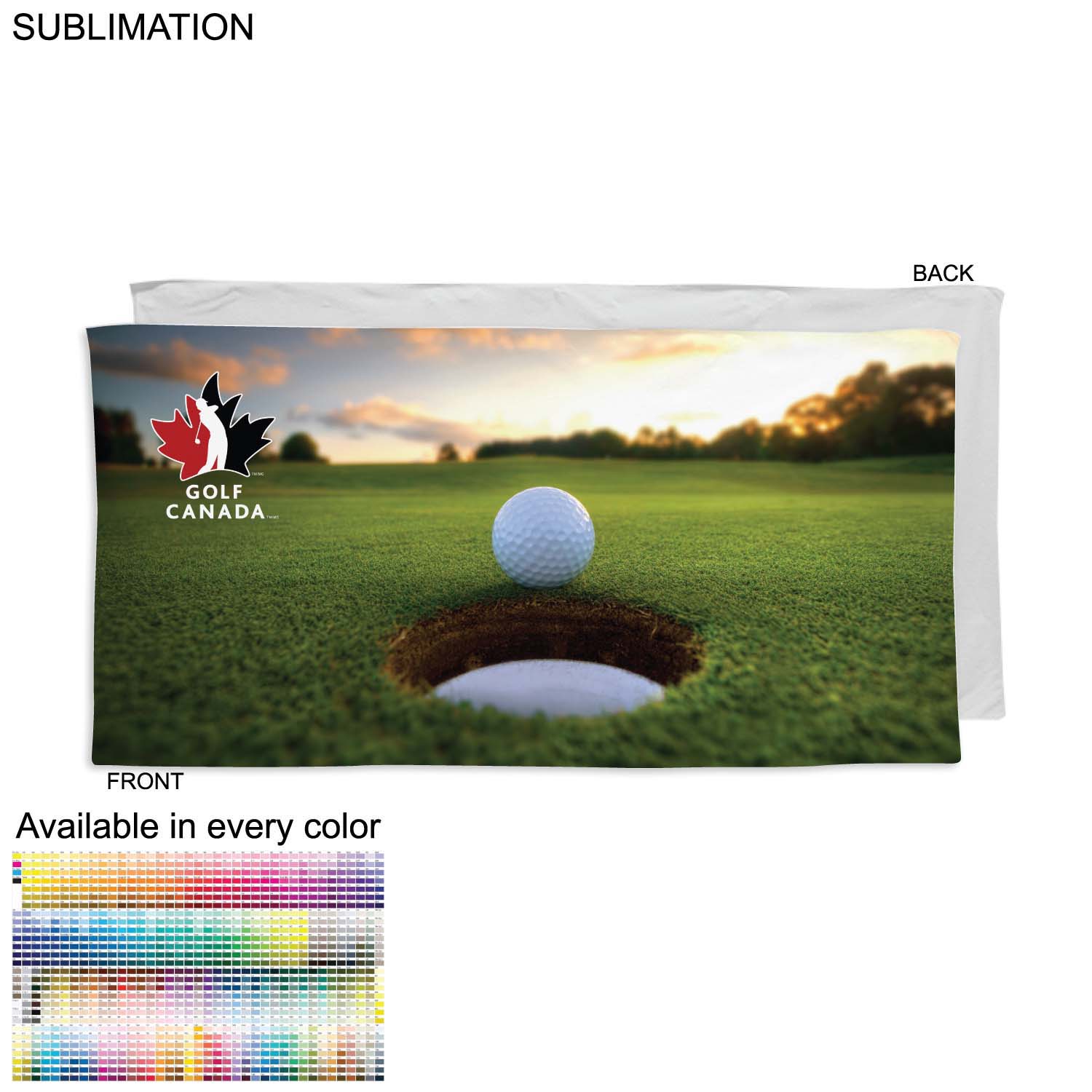 Golf Caddie Towel Extra Large in Plush Velour Terry , 24"x48", Sublimated Edge to Edge 1 side 5