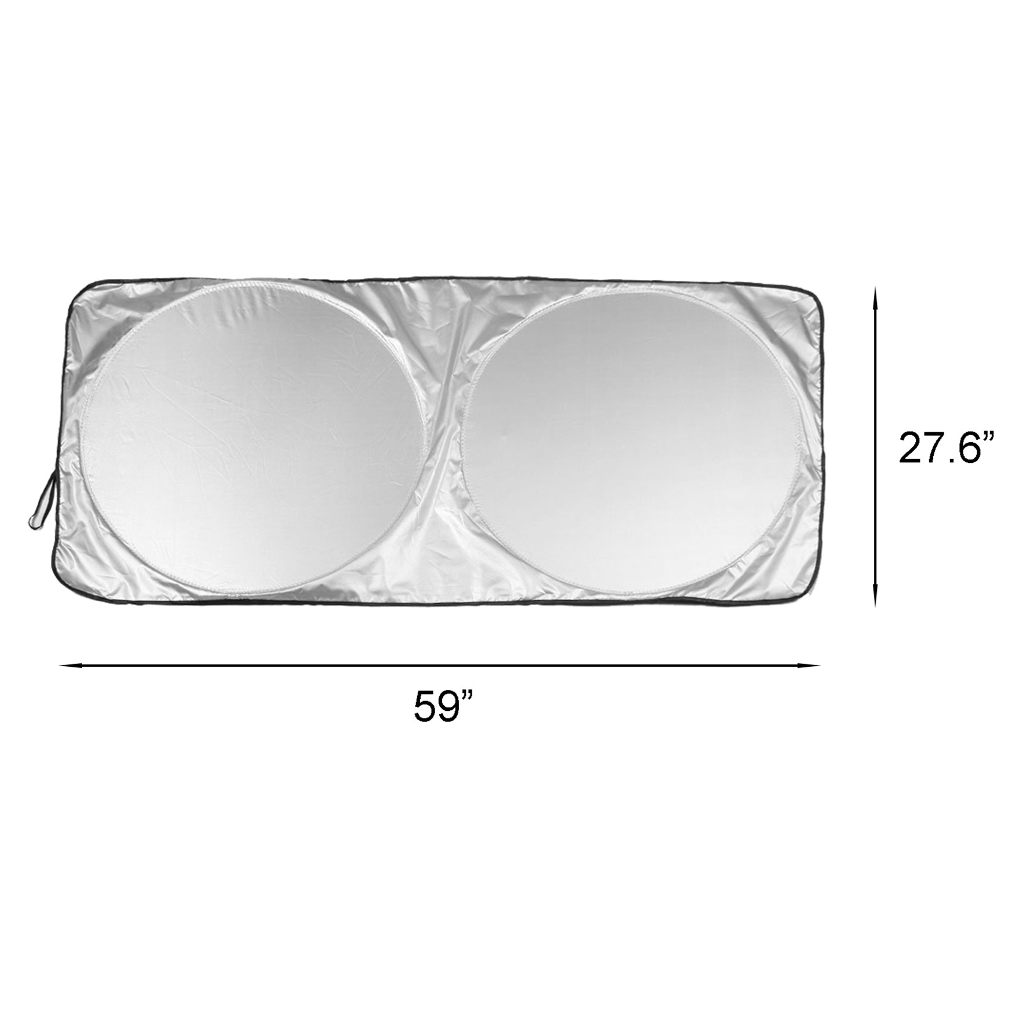 Foldable Double Circle Car Sunshade With Small Pocket 3