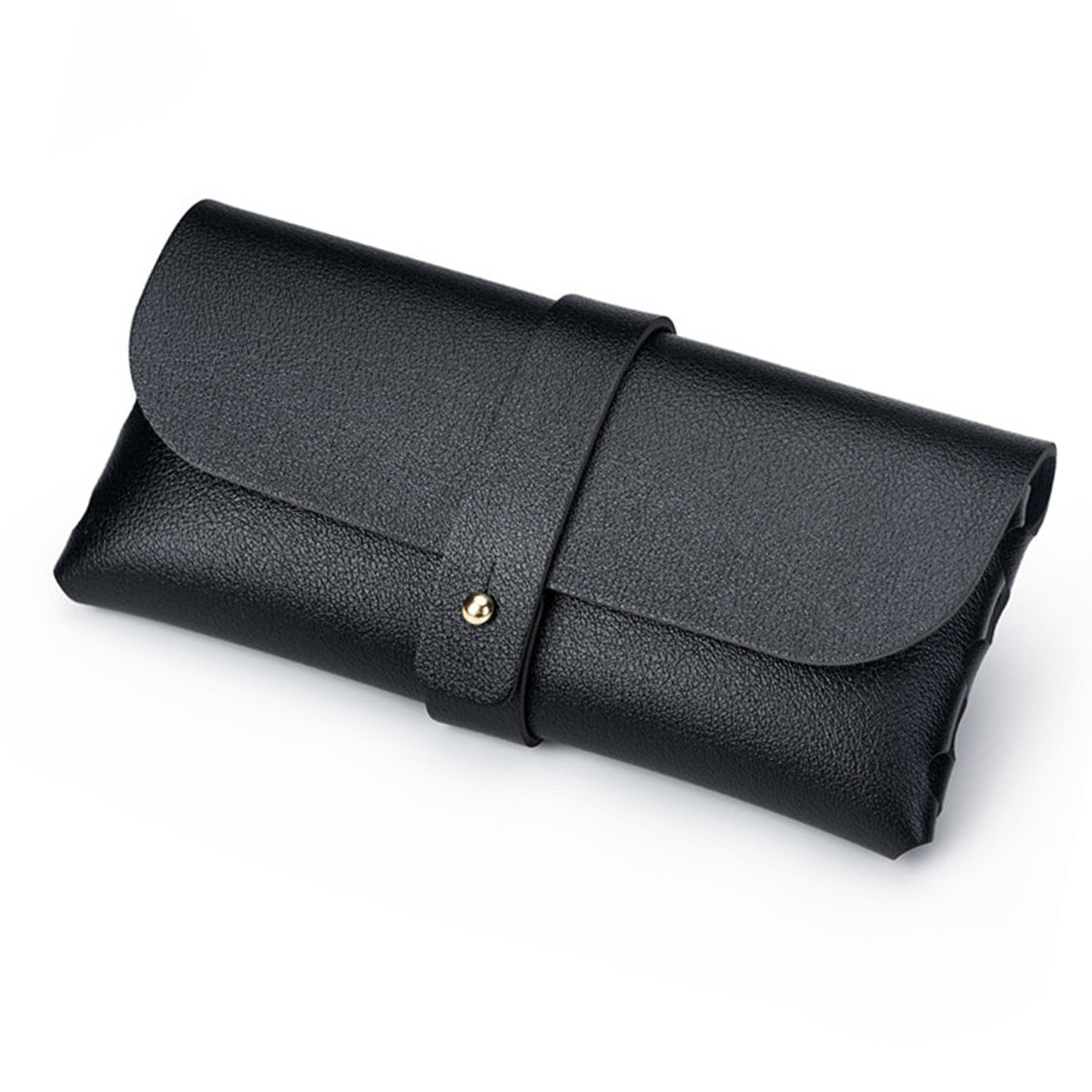 Leather Glasses Case Snap Button Pouch Sunglasses Holder 6