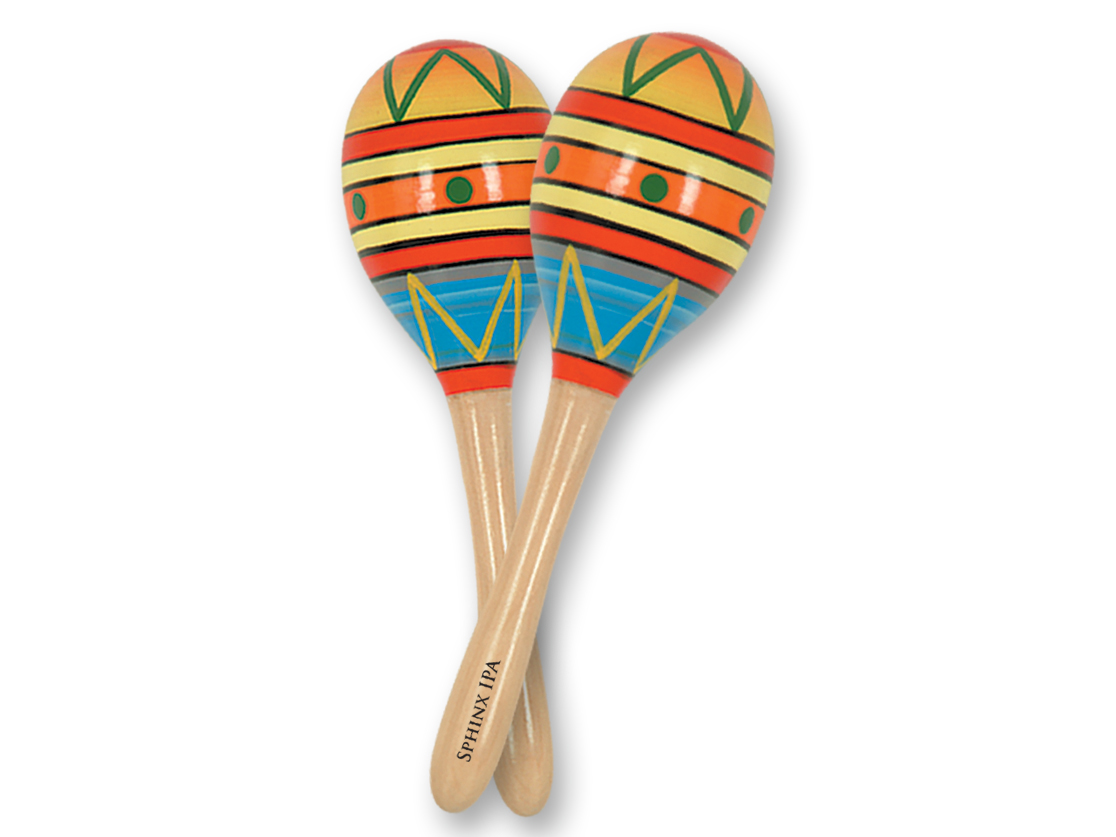 8" Wooden Fiesta Fun Party Maraca's w/ Custom Direct Pad Printed Imprint on Handle 1