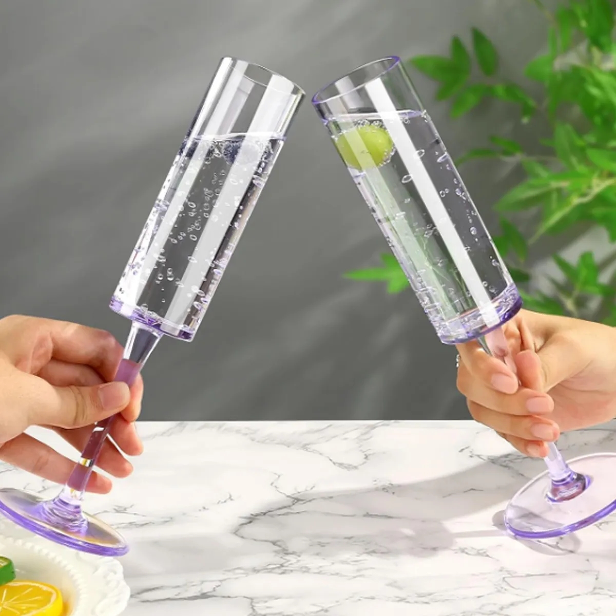 5.5oz. Reusable Plastic Champagne Flutes Wine Glasses 7