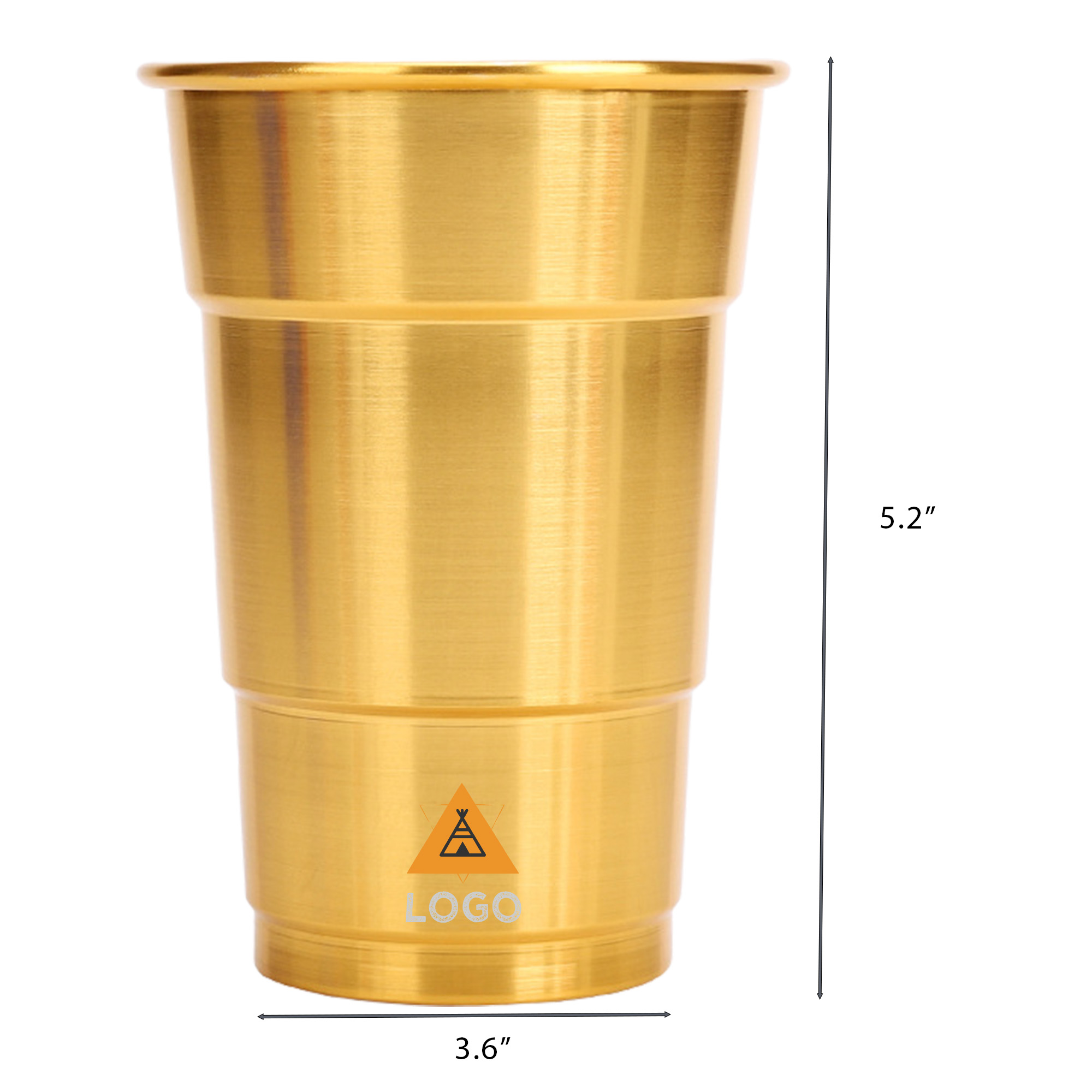 MOQ 50 Custom Logo Aluminum Beer Cup Food Grade Metal Single Layer 2
