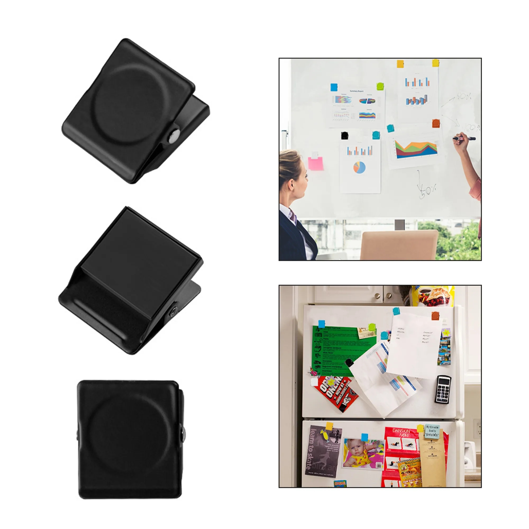 Square/Round Magnetic Fridge Memo Holder Clip 2