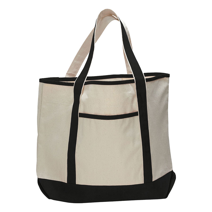 12 oz Cotton Canvas Boat Tote Bag -13.5"W x 16"H x 5D 2