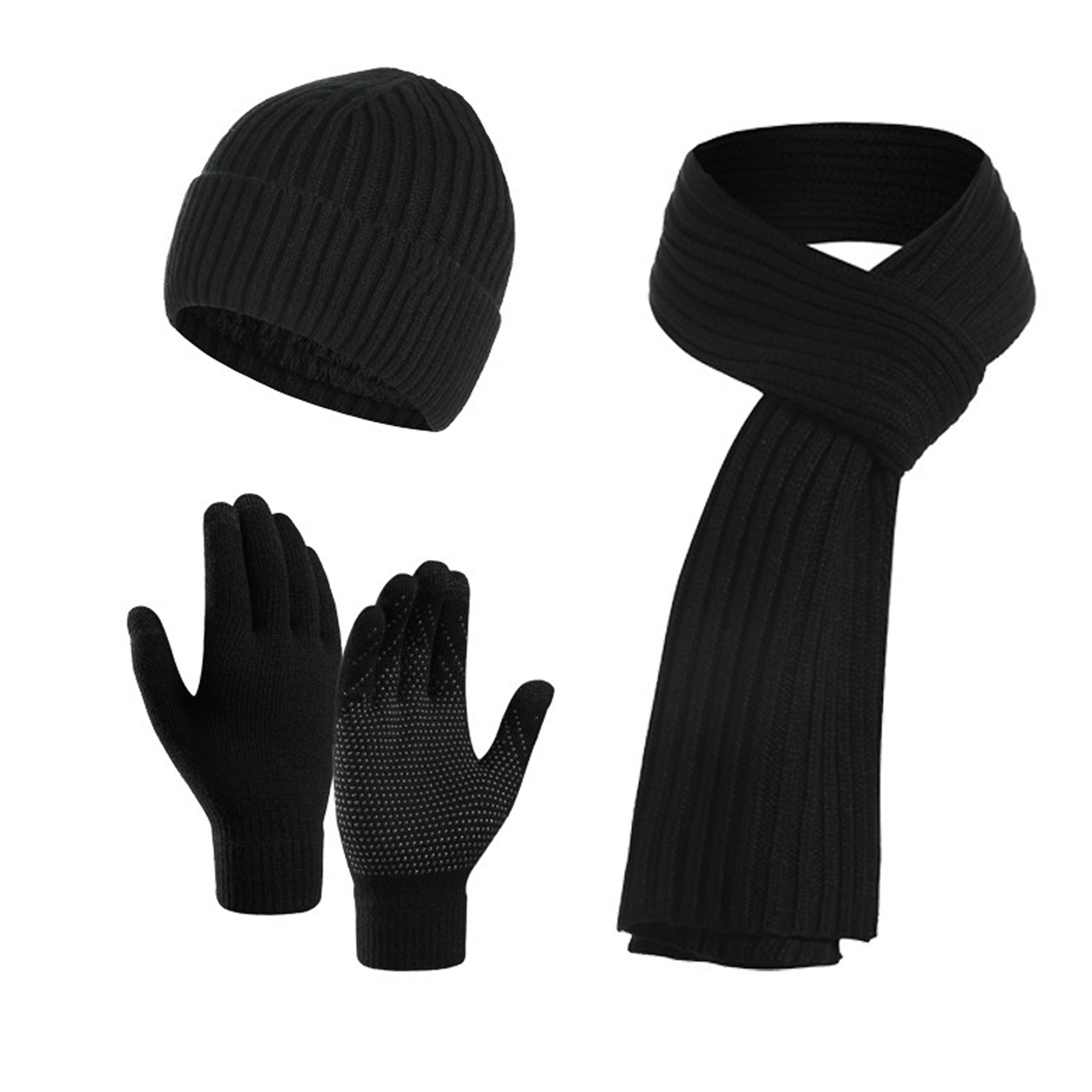 MOQ20 Winter Three-Piece Gloves, Hat, And Scarf Set 3