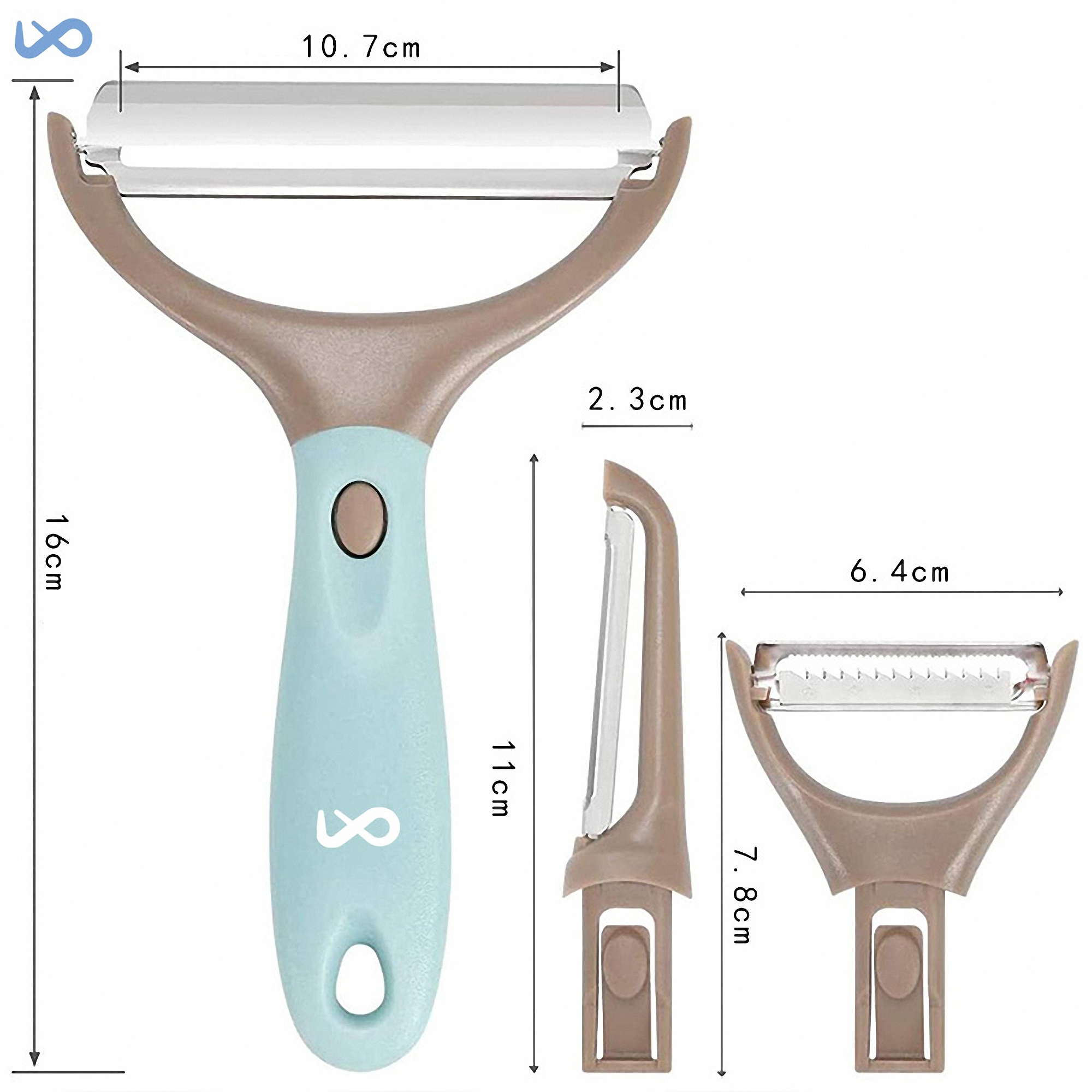 3-in-1 Vegetable Peeler with Detachable Handle 3