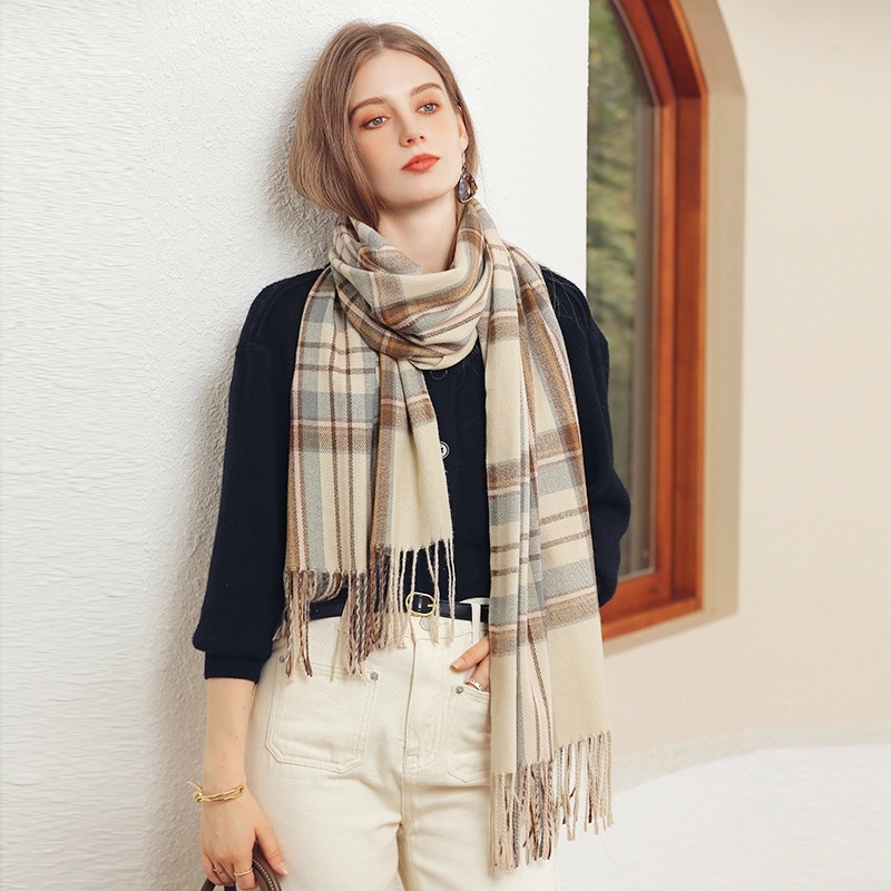 Fringed Plaid Shawl 2