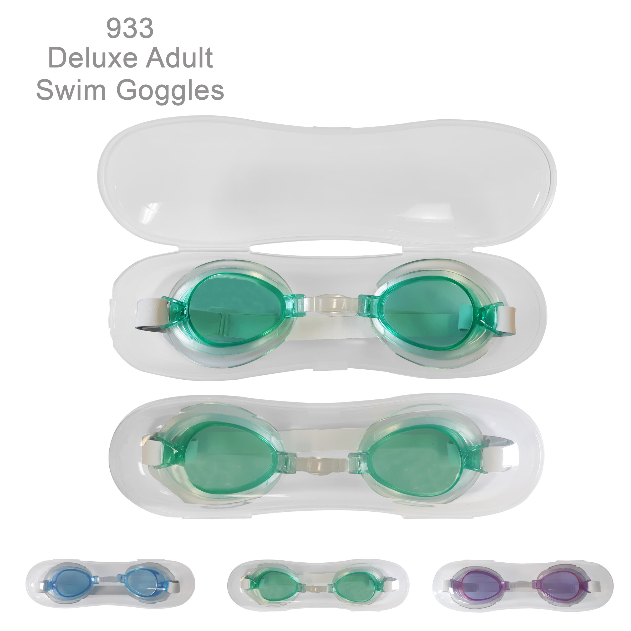 Deluxe Adult Swim Goggles With Case 8