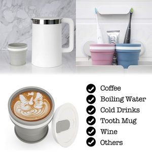100ml Silicone Collapsible Cup With Clear Lid And Handle 17