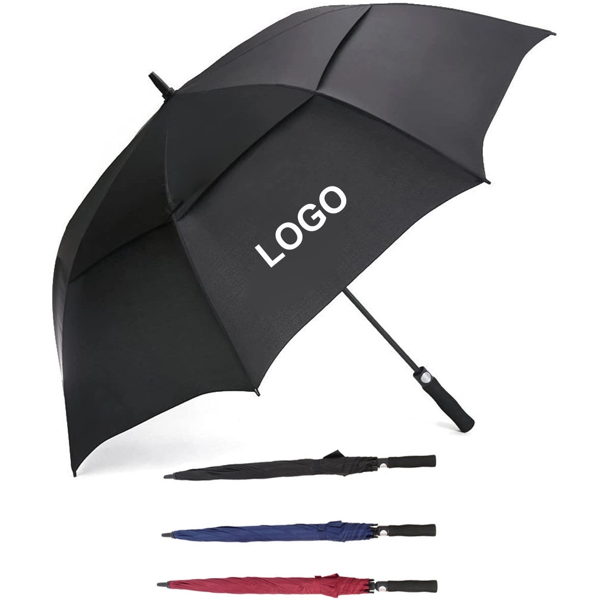 Automatic Large Double Canopy Vented Golf Umbrella 2