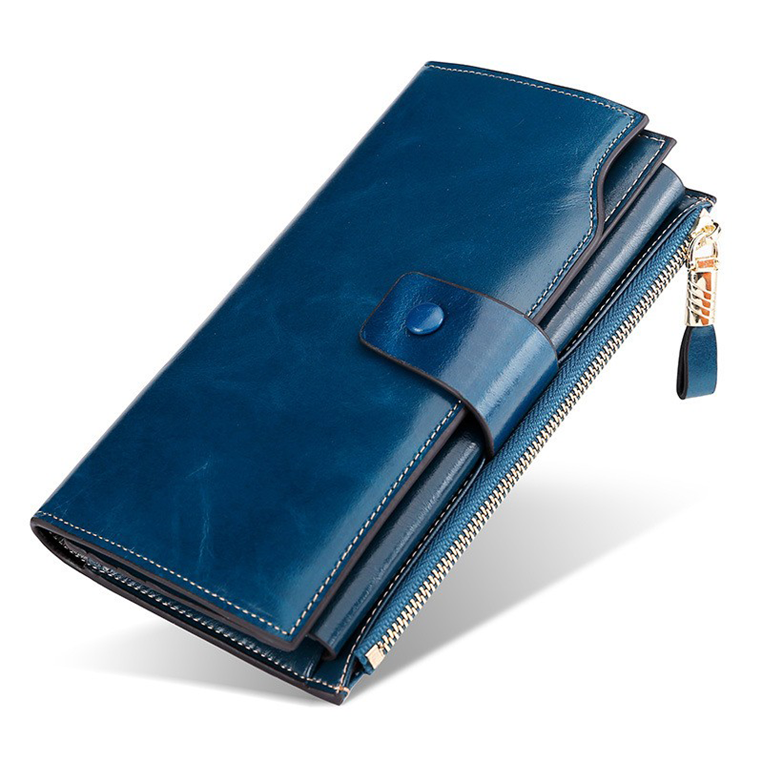 Genuine Leather Wallet RFID Blocking Multi Card Holder 5