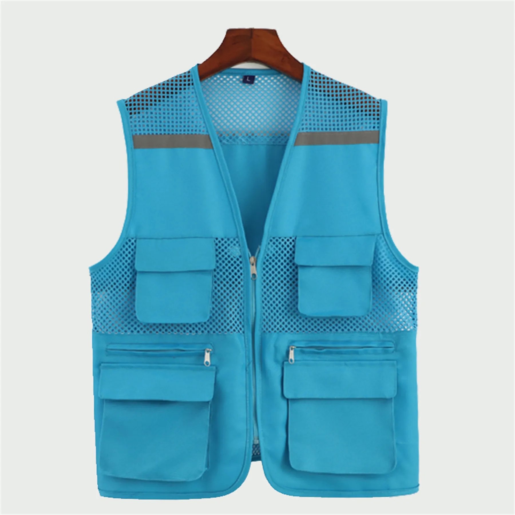 Reflective Safety Vest with Pockets and Zipper 7