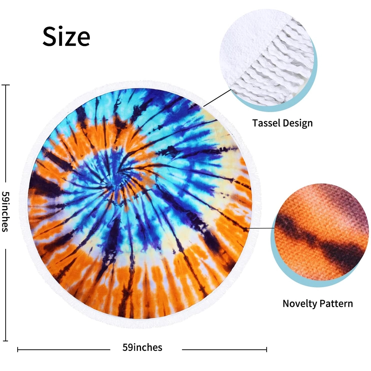 Full Color Printed Round Beach Towel 4