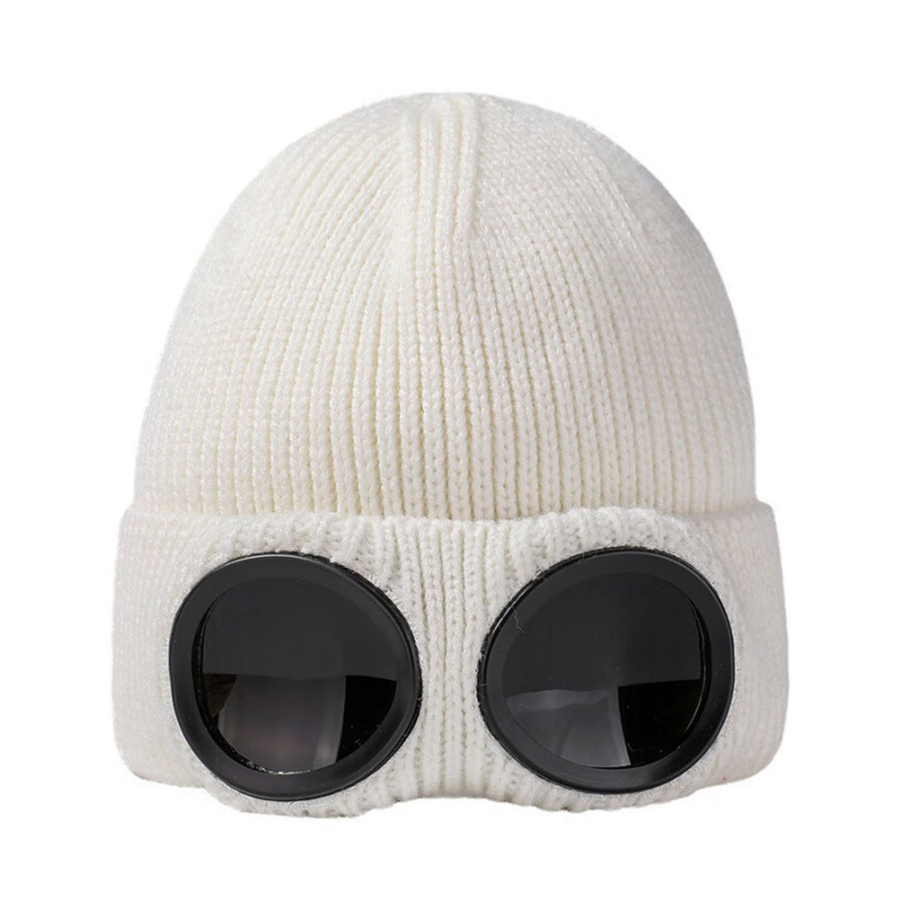 Unisex Wool Knitted Goggles Beanie 8