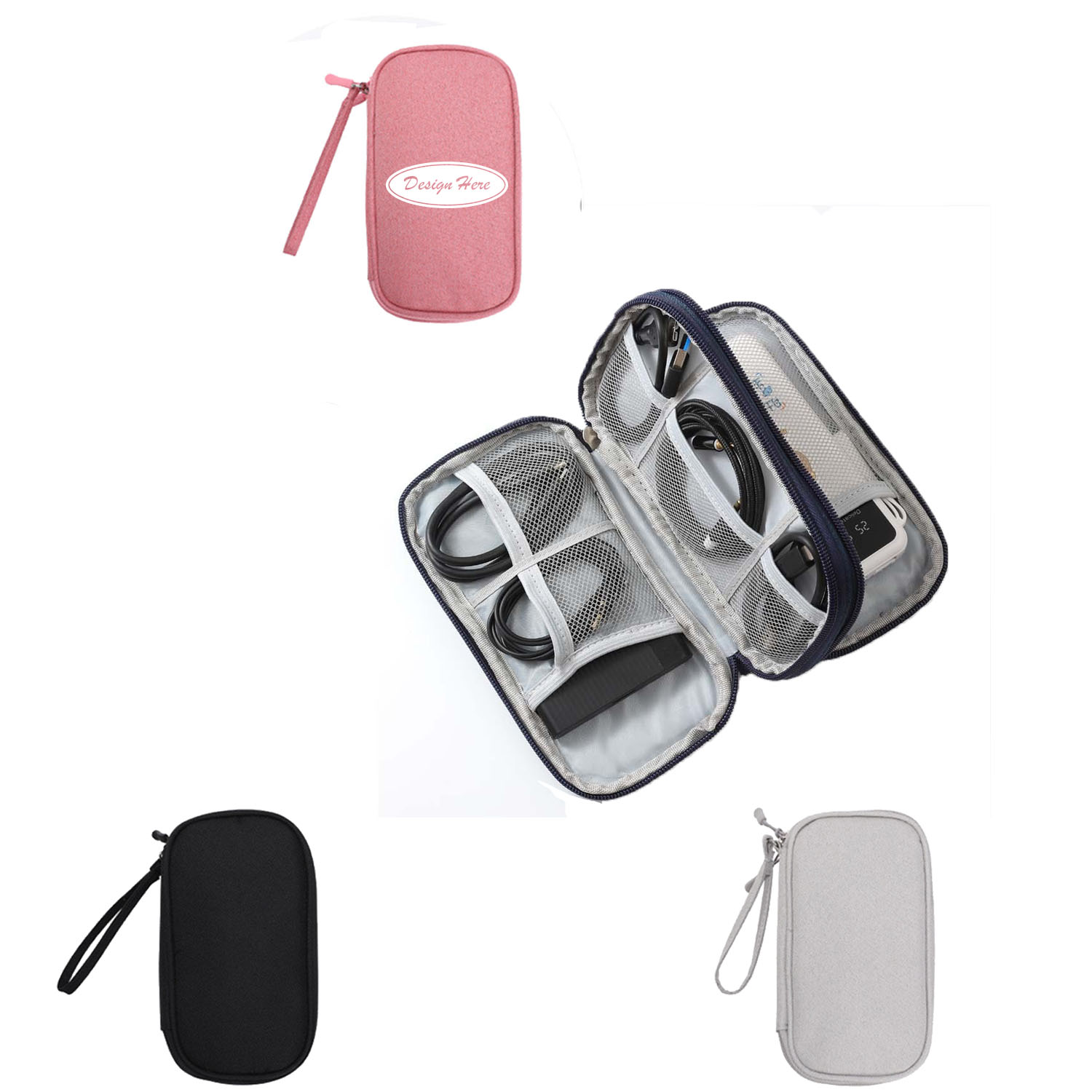 Portable Travel Cable Organizer Bag, Double-Layer Waterproof Case 4