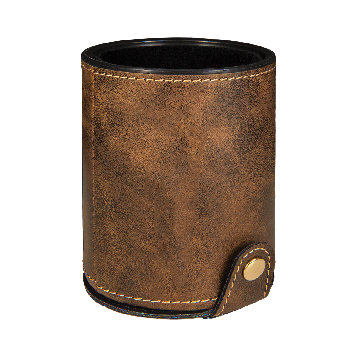 Rustic & Gold Leatherette Dice Cup w/ 5 Dice 1