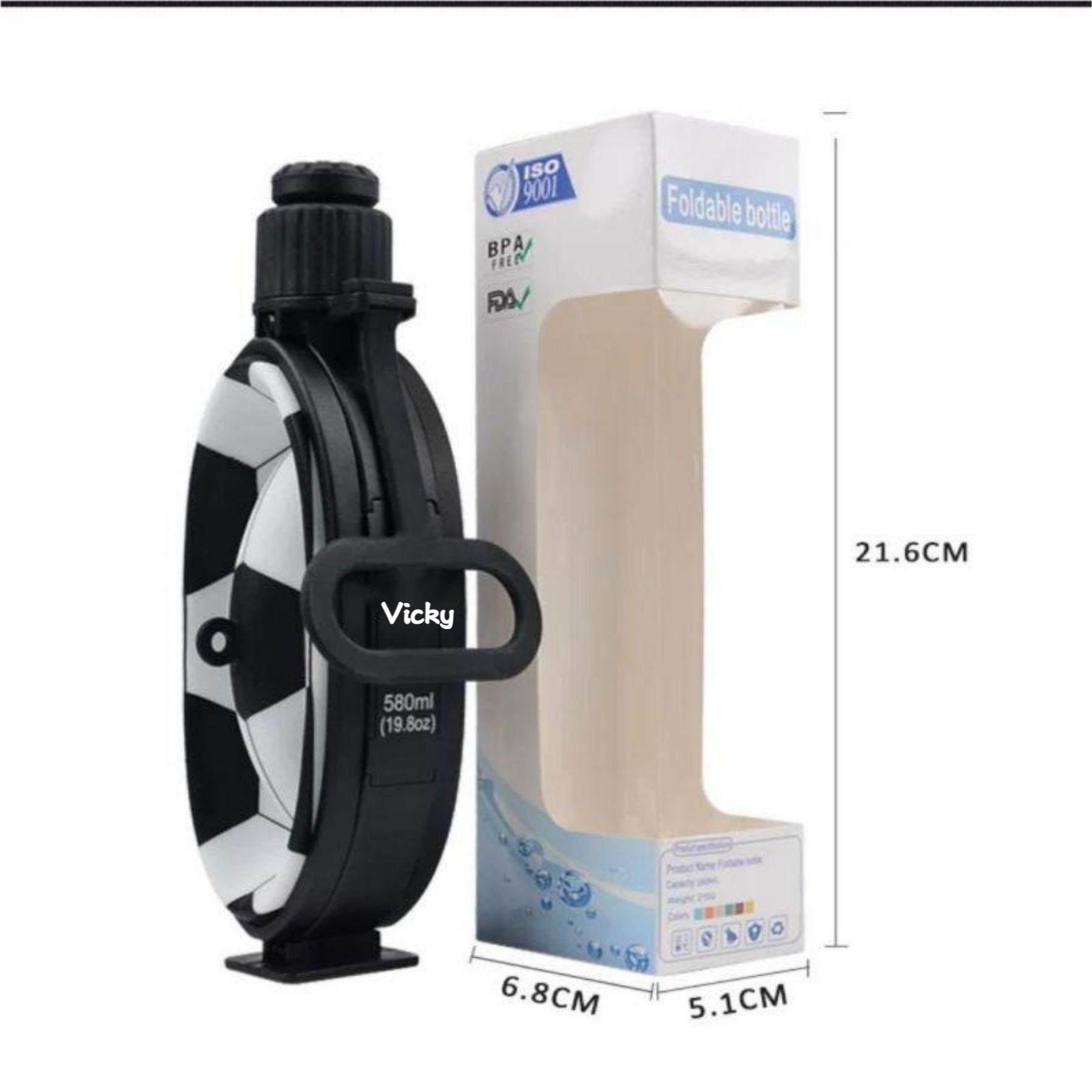 Creative Silicone Foldable Football Pattern Water Bottle 3